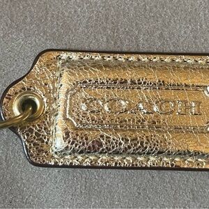 Coach Metallic Gold Hang Tag with Chain